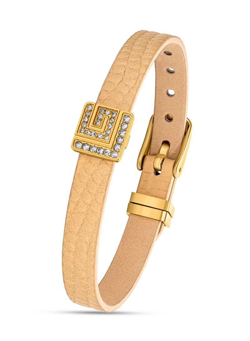 Guy Laroche Elise Beige Wrap Leather Bracelet  - Image 2