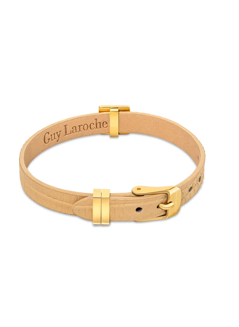 غاي لاروش Elise Beige Wrap Leather Bracelet