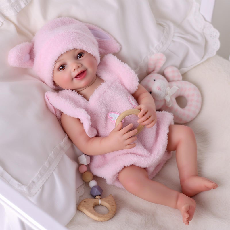 BABESIDE Drink and Wet Reborn Baby Dolls Sunny 17 Inch Realistic Newborn Baby Girl with Soft Vinyl Full Body Can Drink Water Pee Real Life Reborn Doll for Kids 3 - Image 3