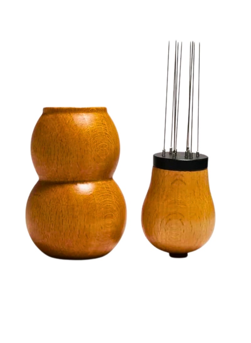 Liying WDT Tool Espresso Distribution Tool with Bamboo Stand, Coffee Stirrer with Extra Needle set for Barista Espresso Accessories - Image 1