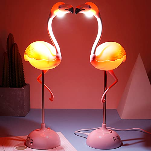 Fantasee Flamingo Desk Lamp USB Bedside Table Lamp Nursery Night Light Touch Dimmable for Child Kids Students Bedroom Living Room Dorm Reading Birthday Party Gift (Pink Flamingo) - Image 2