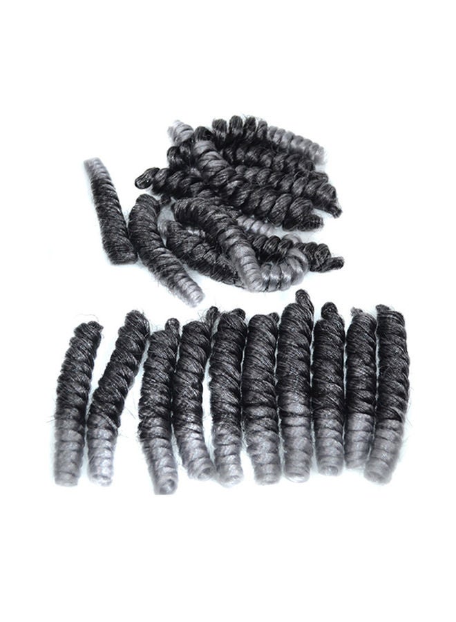 Synthetic Hair Spring Braid Wig Silver Grey/Black 18x5x5cm