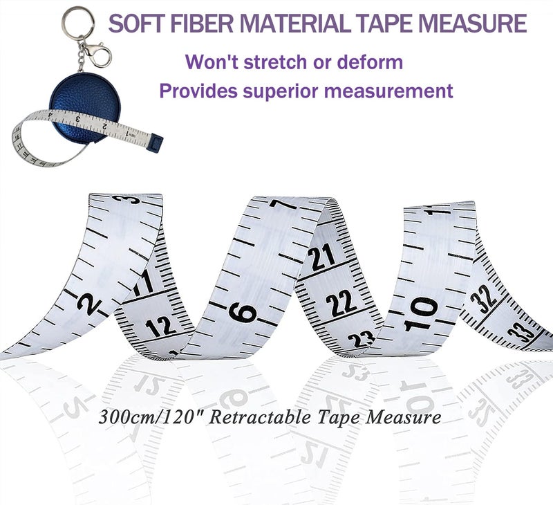 WAISTMEUP Tape Measure for Body Measuring Tape Double Scale Body Sewing Flexible Ruler for Medical Body Measurement Tailor Craft Ruler, Retractable Key Chain Mini Tape Measure 120 Inches/300cm (Royal Blue) - Image 3