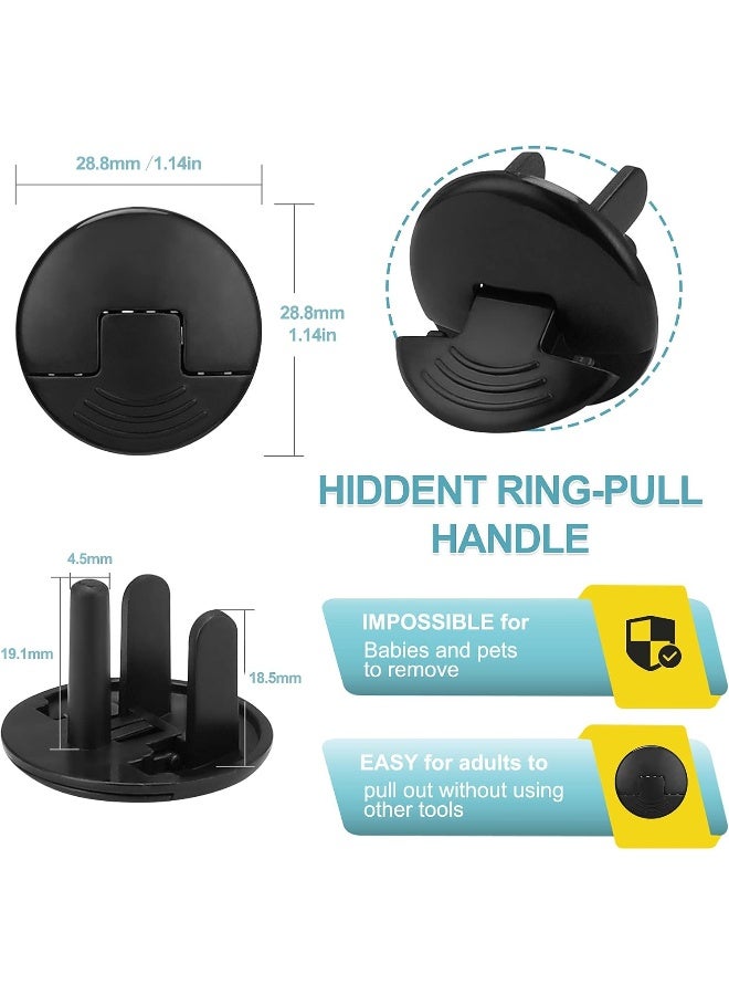 PRObebi 52 Pack Black Safety Outlet Covers Baby Proofing, Electrical Socket Outlet Plugs 3-Prong Child Proof for Kids House - Image 4
