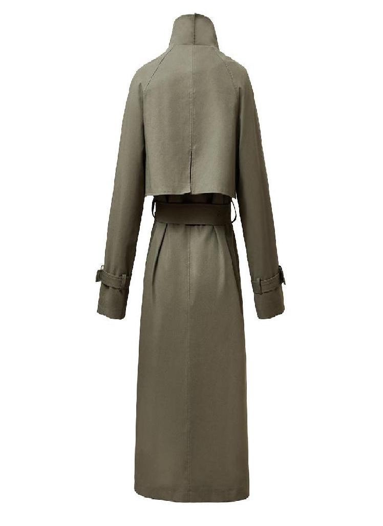 Eckek - JAZZEVAR Casual Lapel Korean Style Windproof Loose Waistband Temperament Trench Coat - Image 1