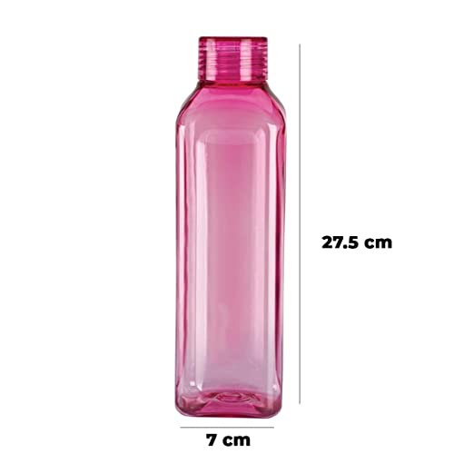 Kuber Industries Square BPA Free Plastic Water Bottles | Unbreakable, Leak Proof, 100% Food Grade Plastic | For Kids & Adults | Refrigerator Plastic Bottle Set of 6 | Multicolours - Image 4