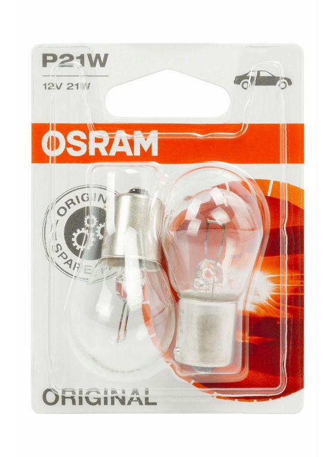 OSRAM أوسرام خط أصلي 12 فولت P21W ضوء هالوجين مساعد 7506-02B، عبوة مزدوجة - Image 3