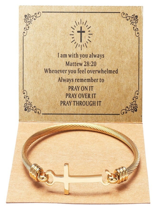 DS Religious Gift for Her Christian Cross Bracelet Bible Verse God is Within Her She Will Not Fall Inspirational Bracelets For Women Stainless Steel Jewelry Gift To Daughter Best Friend - Image 1