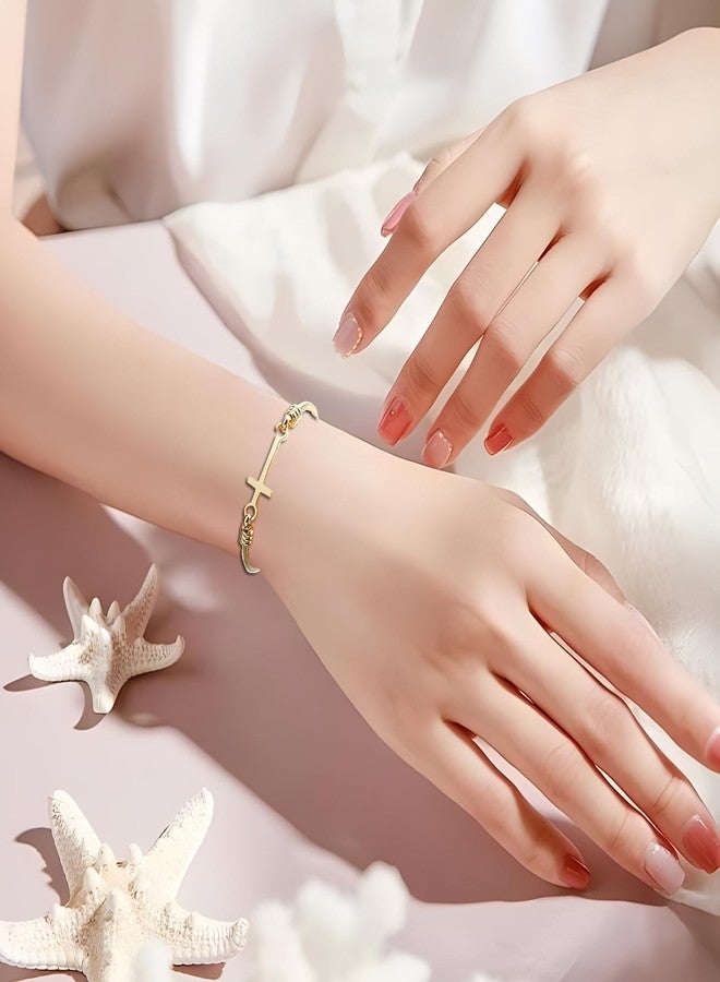 DS Religious Gift for Her Christian Cross Bracelet Bible Verse God is Within Her She Will Not Fall Inspirational Bracelets For Women Stainless Steel Jewelry Gift To Daughter Best Friend - Image 5