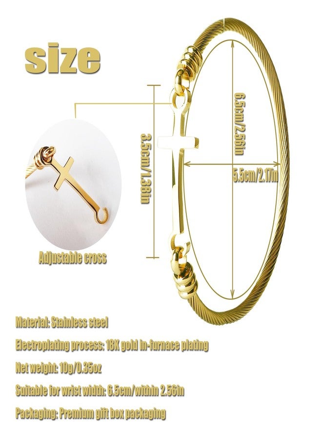 DS Religious Gift for Her Christian Cross Bracelet Bible Verse God is Within Her She Will Not Fall Inspirational Bracelets For Women Stainless Steel Jewelry Gift To Daughter Best Friend - Image 3