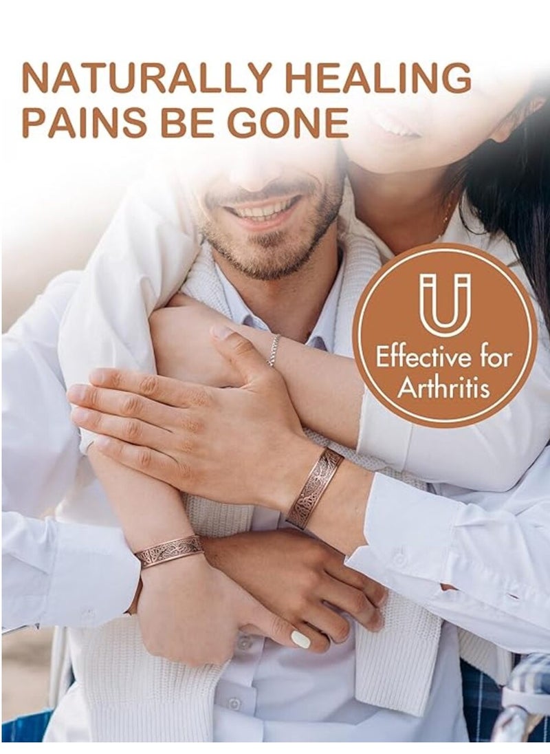 LYNLYN Pure Copper Magnetic Bracelet Magnetic Therapy Bracelet Magnetic Healing Bracelet Cuff Bracelet Energy Healing Bracelet for Women Men Joint Pain Arthritis Relief  - Image 5