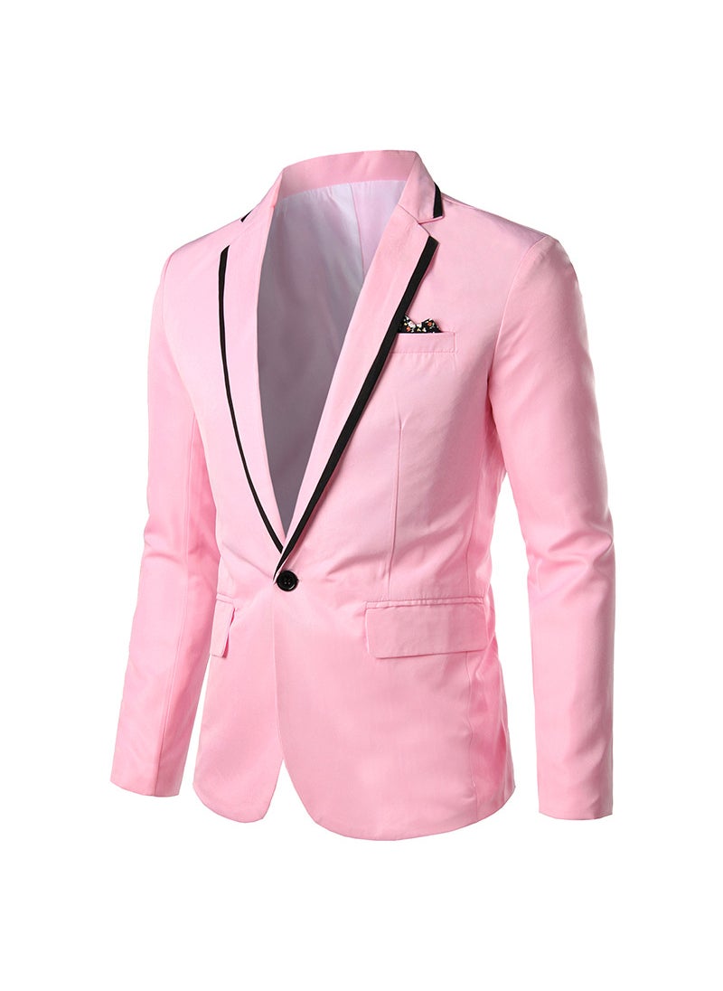 Modern Slim-Fit Blazer Mens Fashion Suit Blue