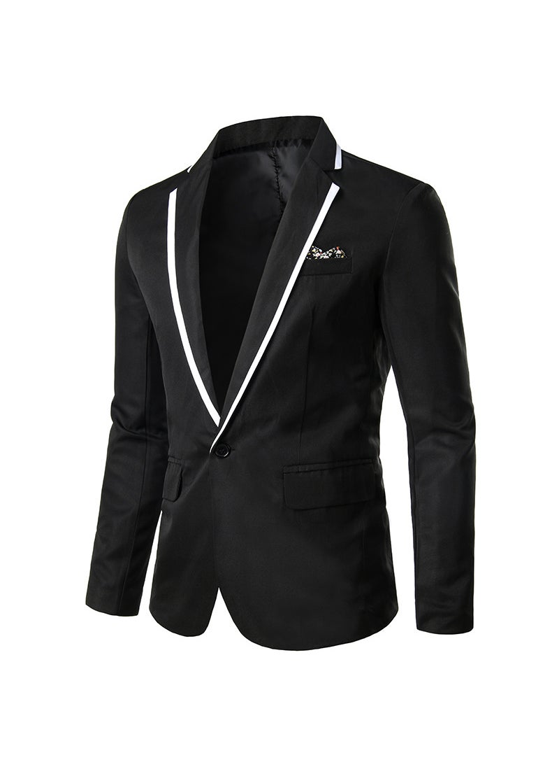 Modern Slim-Fit Blazer Mens Fashion Suit Blue