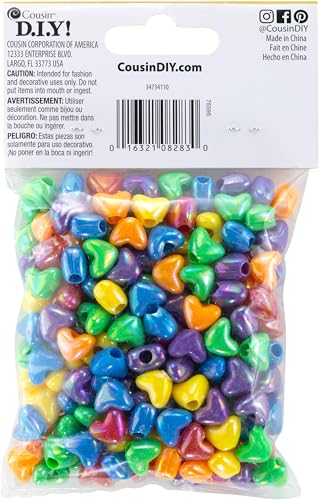 Cousin DIY Fun Pack Acrylic Heart Beads 210/Pkg-Assorted, Assorted Colors - Image 2