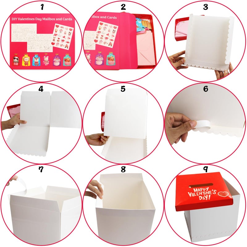 WorldBazaar Valentines Day Cards and Coloring Box for Kids DIY Mailbox Crafts Valentineâ€™s Day Exchange Gift Classroom School Party Activities Game Valentine craft Kit Cute Animals 36 Pack - Image 5