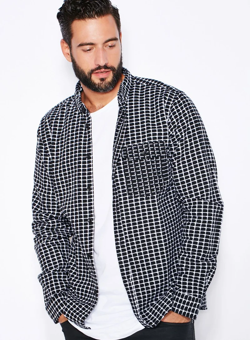 Humor Delmore Check Print Slim Fit Shirt
