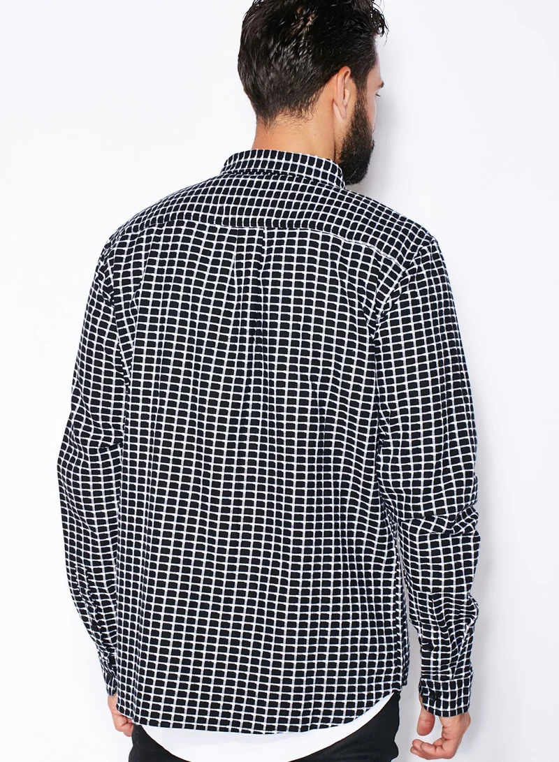 Humor Delmore Check Print Slim Fit Shirt