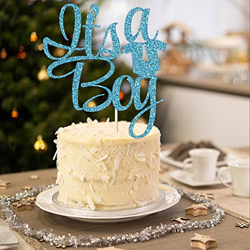 Qertesl Its A Boy Cake TopperBlue flash Cake TopperWelcome Baby Boy Cake Topper for Baby ShowerGender Reveal 1st Birthday Party Decorations Supplies blue - Image 5