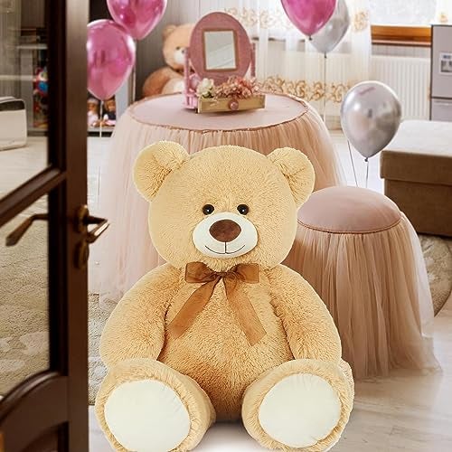 MorisMos Giant Teddy Bear Stuffed Animal 3ft36 Big Bear for KidLarge Stuffed Bear for Baby Shower Teddy Bear for Girlfriend Boyfriend Wife Mom Fiance Valentines Birthday Tan - Image 5