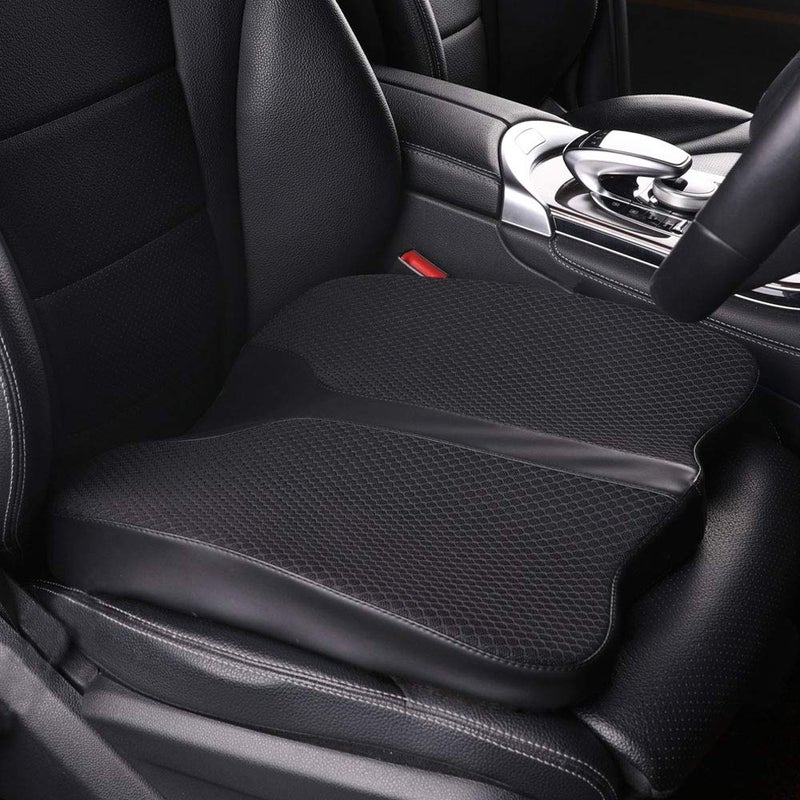 LARROUS Car Seat Cushion - Comfort Memory Foam Seat Cushion for Car Seat Driver, Tailbone (Coccyx) Pain Relief, Car Seat Cushions for Driving (Black) - Image 1