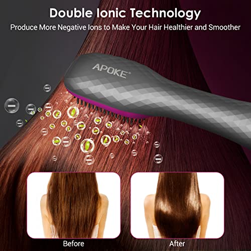 APOKE 3 in 1 Hair Dryer Brush Professional 1200W Powerful Ceramic Tourmaline 3 Heat/2 Speed Settings One Step Hair Dryer and Styler (Gray) - Image 5