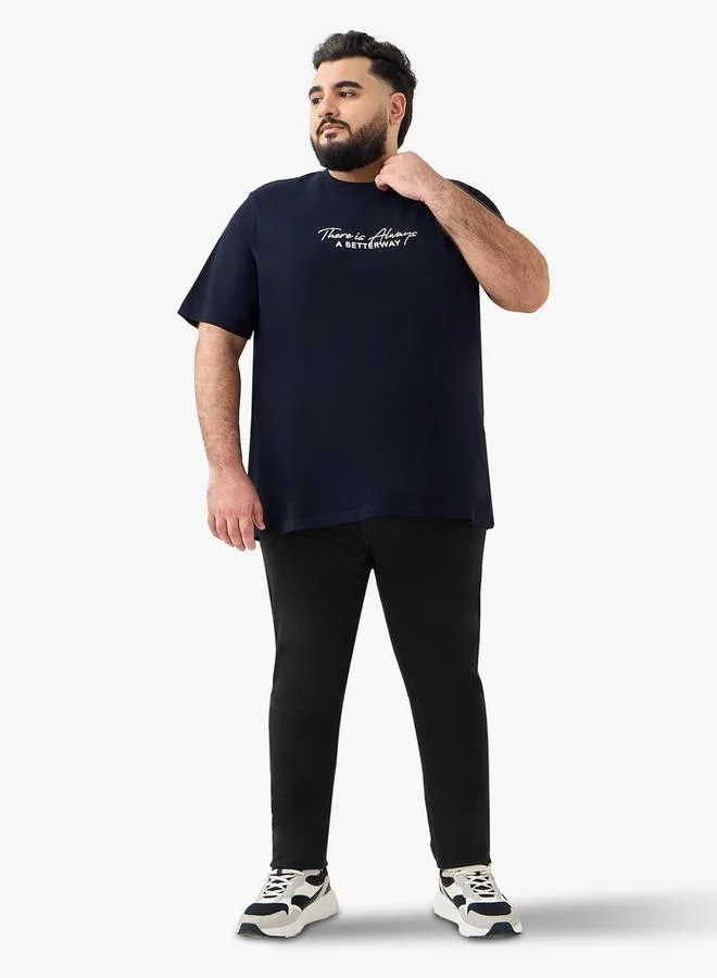 Splash FAV Men Regular Fit Crew Neck Short Sleeves Slogan Print T-shirt