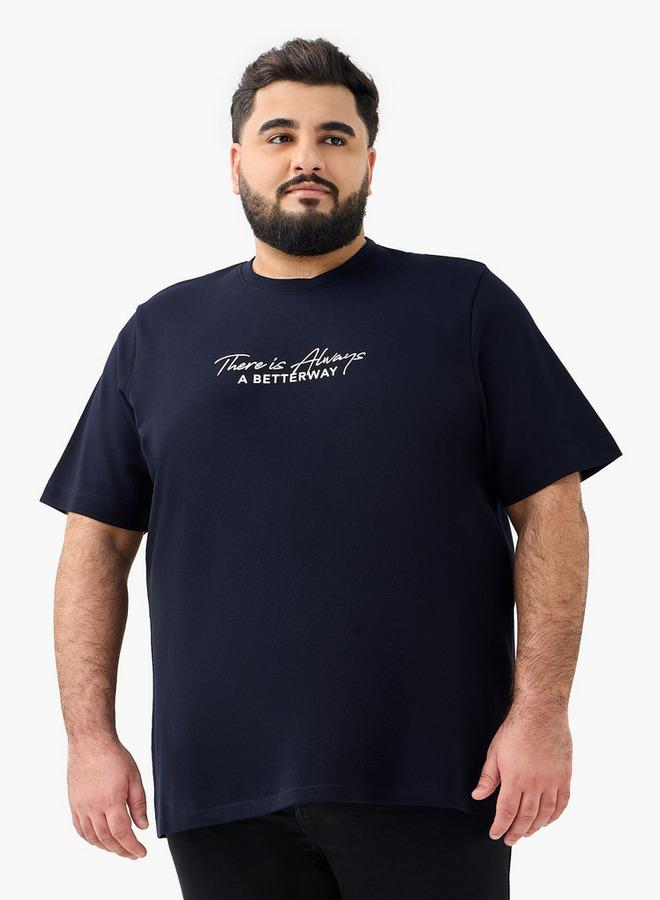 ماكسيم تيشيرت رجالي بقصة عادية ورقبة دائرية وأكمام قصيرة وطبعة شعار - Image 1