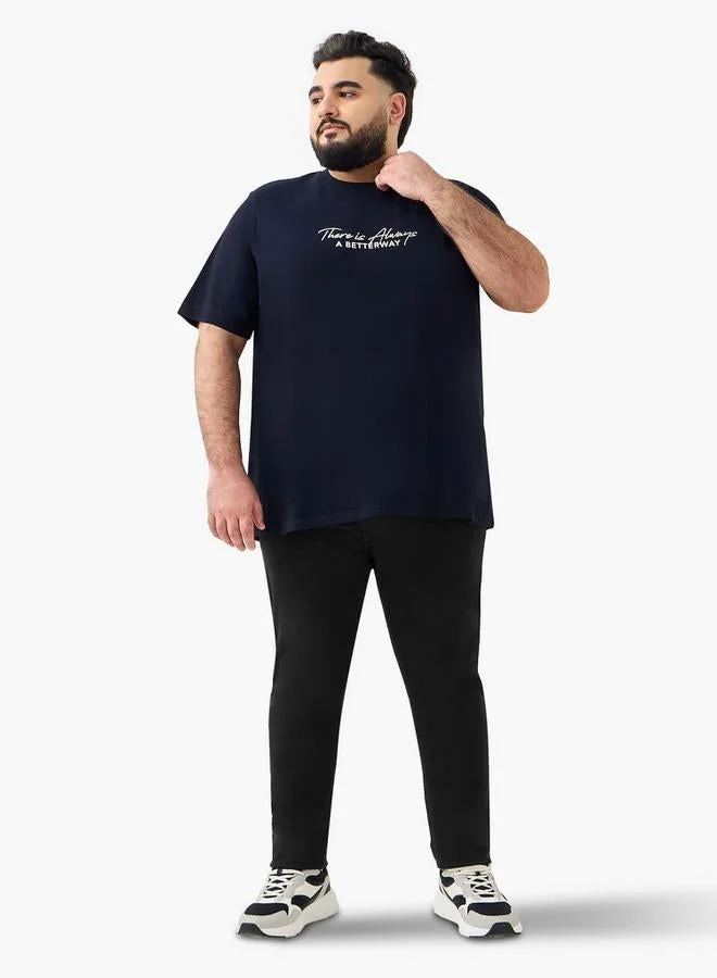 Maxim Men Regular Fit Crew Neck Short Sleeves Slogan Print T-shirt