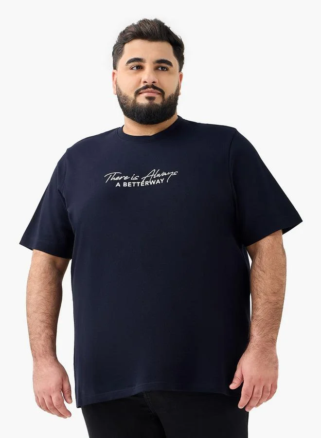 Maxim Men Regular Fit Crew Neck Short Sleeves Slogan Print T-shirt
