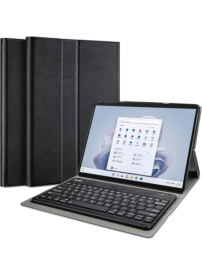 Procases Keyboard Case For Surface Pro 9 2022 Pro 8 2021 13 Inch Tablet Slim Light Smart Cover With Magnetically Detachable Wireless Keyboard -Black - Image 1