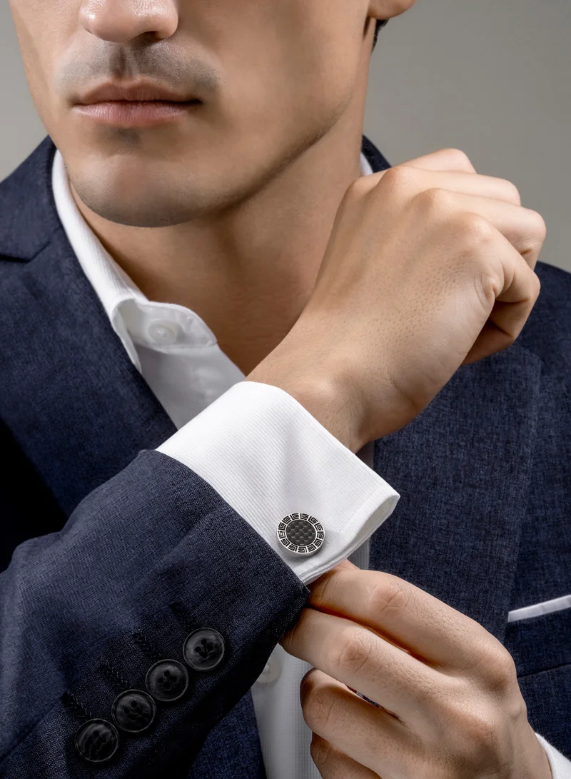 Guy Laroche Alain Stainless Steel Silver Cufflinks For Men