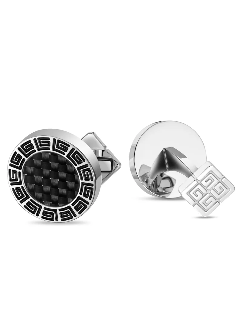 Guy Laroche Alain Stainless Steel Silver Cufflinks For Men