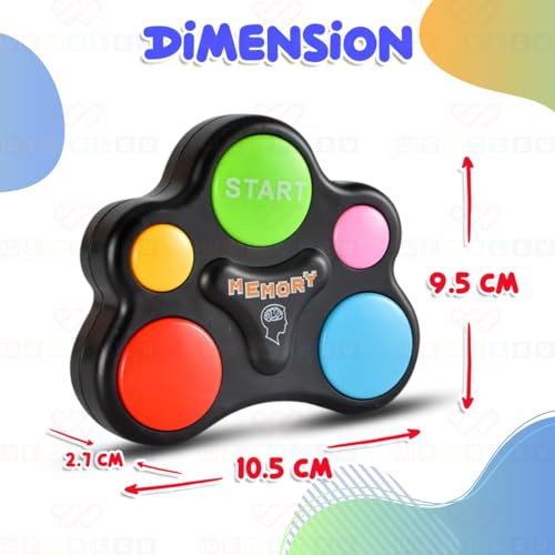 Wembley Glow Quest Memory Game|Handheld Indoor Game for Kids| Engaging Toy with Lights and Sounds| Premium Game with 30-Level Brain Challenge| Gift Option for Kids Ages 7+ & Up (Multicolor) - Image 4