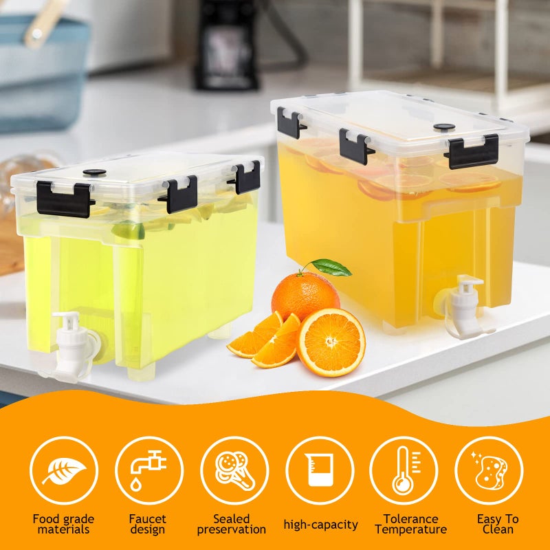 COHOMA 2.5 Gallon Drink Dispenser For Fridge,Beverage Dispenser With Spigot. Milk,Lemonade Dispenser,Juice Containers With Lids For Parties And Dairly Use,100% Sealed And Filter screenï¼ˆ1+1.5ï¼‰Gallon - Image 3