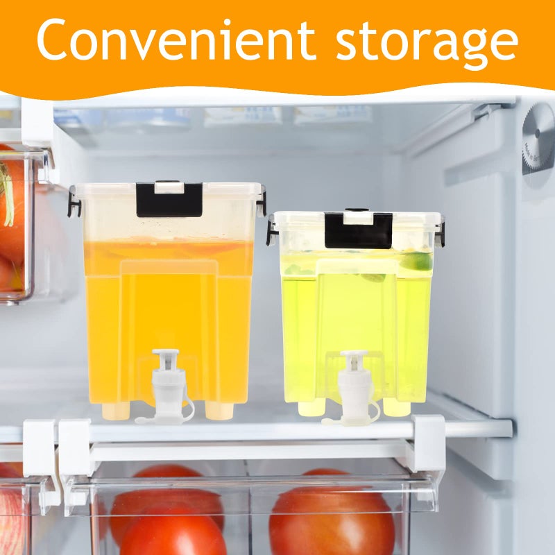 COHOMA 2.5 Gallon Drink Dispenser For Fridge,Beverage Dispenser With Spigot. Milk,Lemonade Dispenser,Juice Containers With Lids For Parties And Dairly Use,100% Sealed And Filter screenï¼ˆ1+1.5ï¼‰Gallon - Image 4