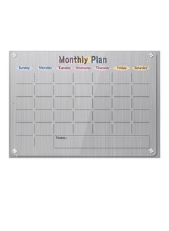 Generic Clear Acrylic Colored Monthly Calendar, Magnetic Dry Erase Fridge Calendar Monthly Weekly Fridge Calendar And Today'S List, Fridge Magnets With Back Magnets Home Message Notepad Hanging Display Board  - Image 1