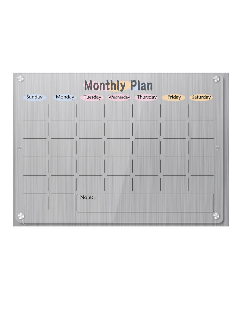 Generic - Clear Acrylic Colored Monthly Calendar, Magnetic Dry Erase Fridge Calendar Monthly Weekly Fridge Calendar And Today'S List, Fridge Magnets With Back Magnets Home Message Notepad Hanging Display Board - Image 1