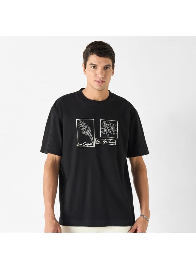 Lee Cooper Lee Cooper Embroidered T-shirt with Crew Neck and Short Sleeves  - Image 1