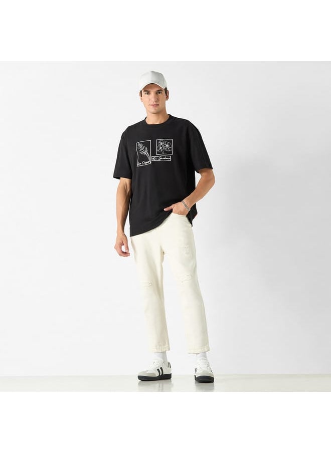 Lee Cooper Lee Cooper Embroidered T-shirt with Crew Neck and Short Sleeves  - Image 2