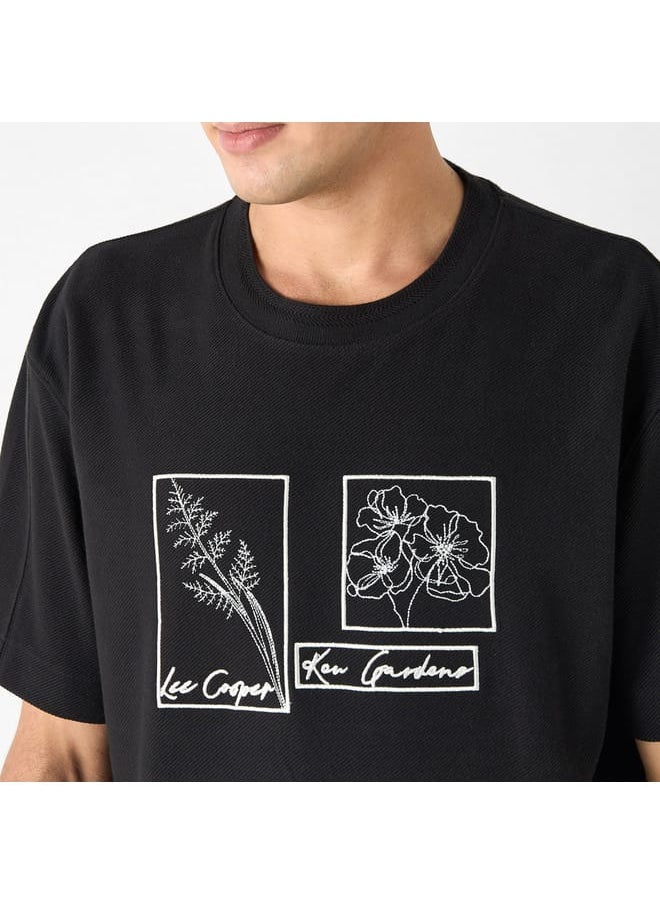 Lee Cooper Lee Cooper Embroidered T-shirt with Crew Neck and Short Sleeves  - Image 4