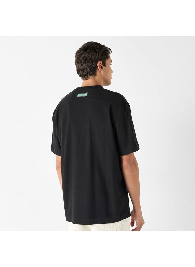 Lee Cooper Lee Cooper Embroidered T-shirt with Crew Neck and Short Sleeves  - Image 3