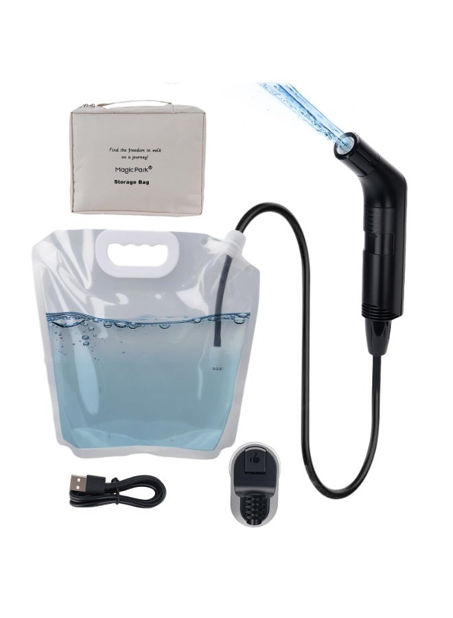بمعنى سحر بمعنى حديقة بيديه محمول للسفر محمول مع حقيبة مياه سعة 3 لتر، بيديه للسفر والتخييم، رذاذ بيديه قابل لإعادة الشحن لتنظيف النظافة الشخصية. - Image 1