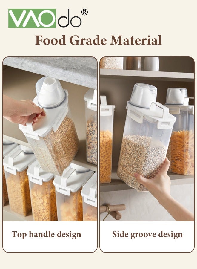 فاو دو حاوية تخزين أرز سعة 2.5 لتر، موزع دقيق حبوب محكم الإغلاق مع فوهة صب وكوب قياس، صندوق تخزين طعام جاف شفاف من البلاستيك للمطبخ، للحبوب والشوفان والوجبات الخفيفة وطعام الكلاب الأليفة - Image 5