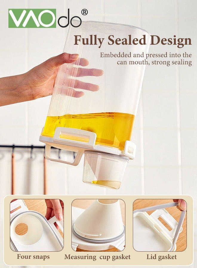 فاو دو حاوية تخزين أرز سعة 2.5 لتر، موزع دقيق حبوب محكم الإغلاق مع فوهة صب وكوب قياس، صندوق تخزين طعام جاف شفاف من البلاستيك للمطبخ، للحبوب والشوفان والوجبات الخفيفة وطعام الكلاب الأليفة - Image 4