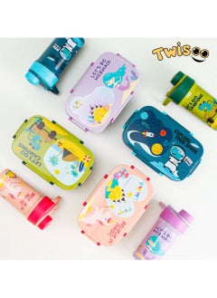 Twisoo Kids Space Lunch Box and Water Bottle Combo Set - 1800ml Leakproof 3-Compartment Lunchbox with Spoon, BPA-Free Food Grade Plastic, 500ml Spillproof Water Bottle for School (Green) - pzsku/Z9EDBCD2922393A60C886Z/45/_/1739006217/f305de89-ced7-425e-a51a-28e1226cac6a