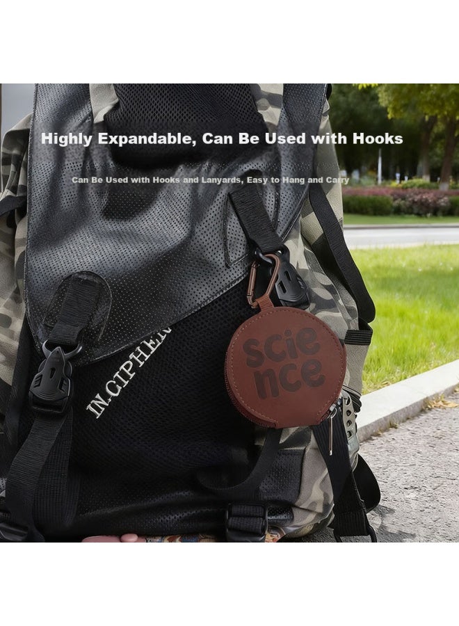 Kmaxai Mini Earphone Storage Bag Portable Dopamine Travel Organizer Cute Coin Purse Keychain Lanyard Strap Brown - Image 2
