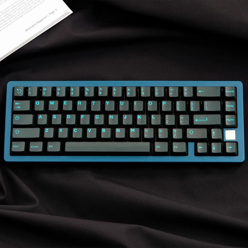 Sumgsn 114 Keys Translucent Keycaps Cherry Profile Doubleshot Cyan Keycap Set Fit for 60% 65% 75% Cherry Mx Switches Mechanical Keyboards - Image 3