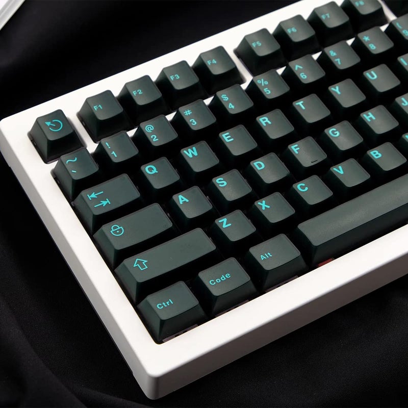 Sumgsn 114 Keys Translucent Keycaps Cherry Profile Doubleshot Cyan Keycap Set Fit for 60% 65% 75% Cherry Mx Switches Mechanical Keyboards - Image 1