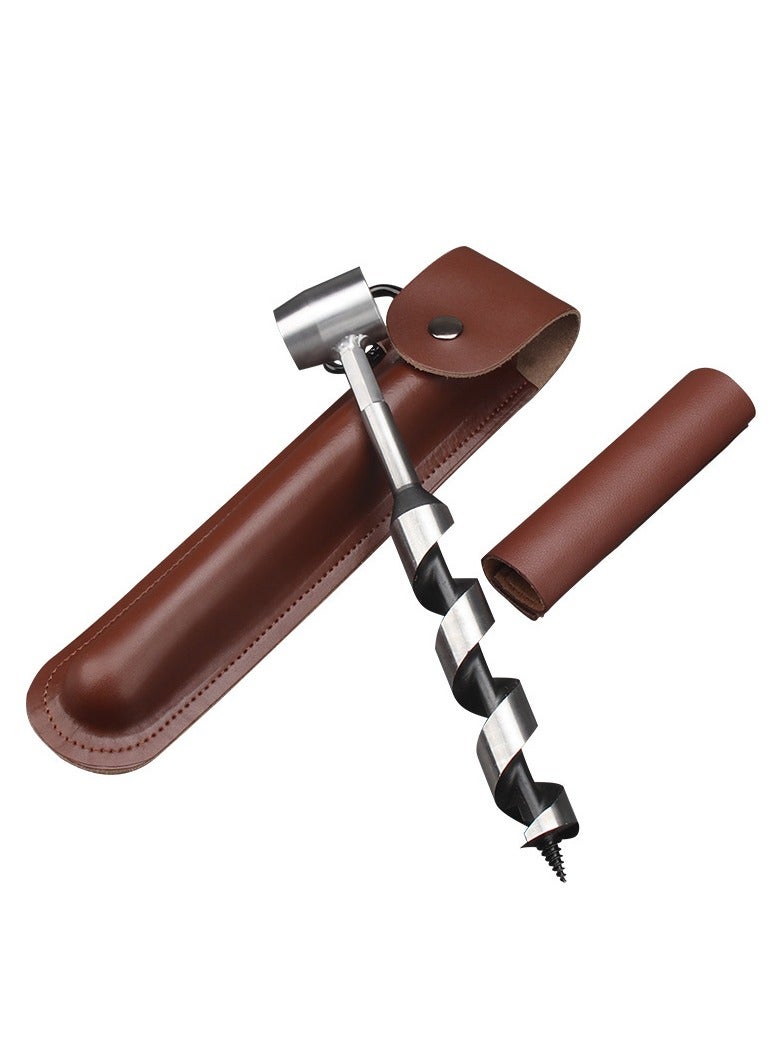 general Outdoor manual wood drill bits handheld brace drill bits with a storage leather case are essential tools for woodworking enthusiasts - Image 1