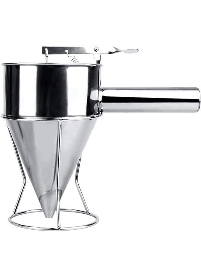 Lampostick Lampostick Pancake Batter Dispenser with Baking Stand MultiCaliber Stainless Steel Funnel Cake Dispenser with Stand Great for Pancakes Cupcakes or Any Baked Goods  - Image 1
